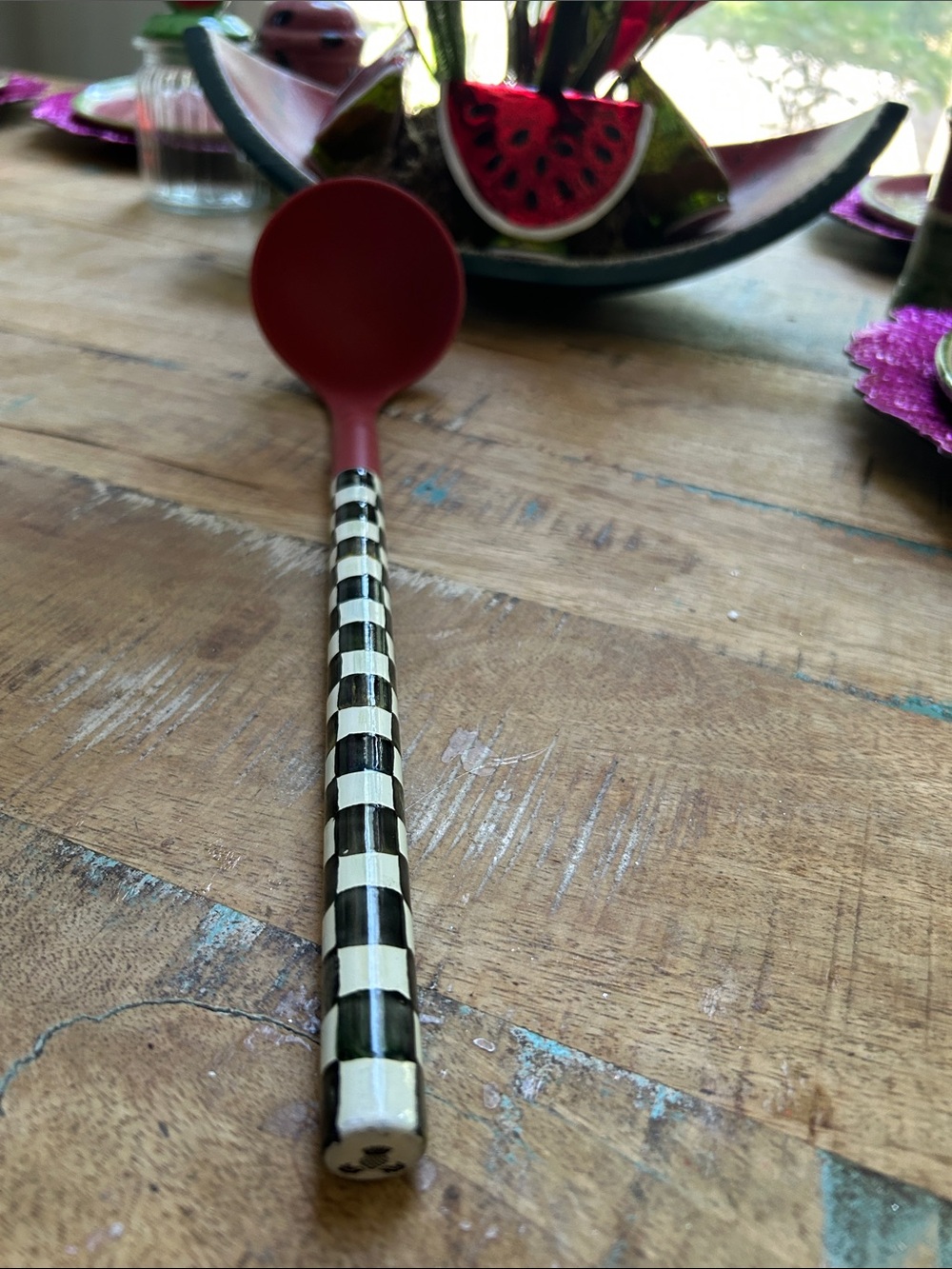 Mackenzie Child Courtly Check Serving Spoon